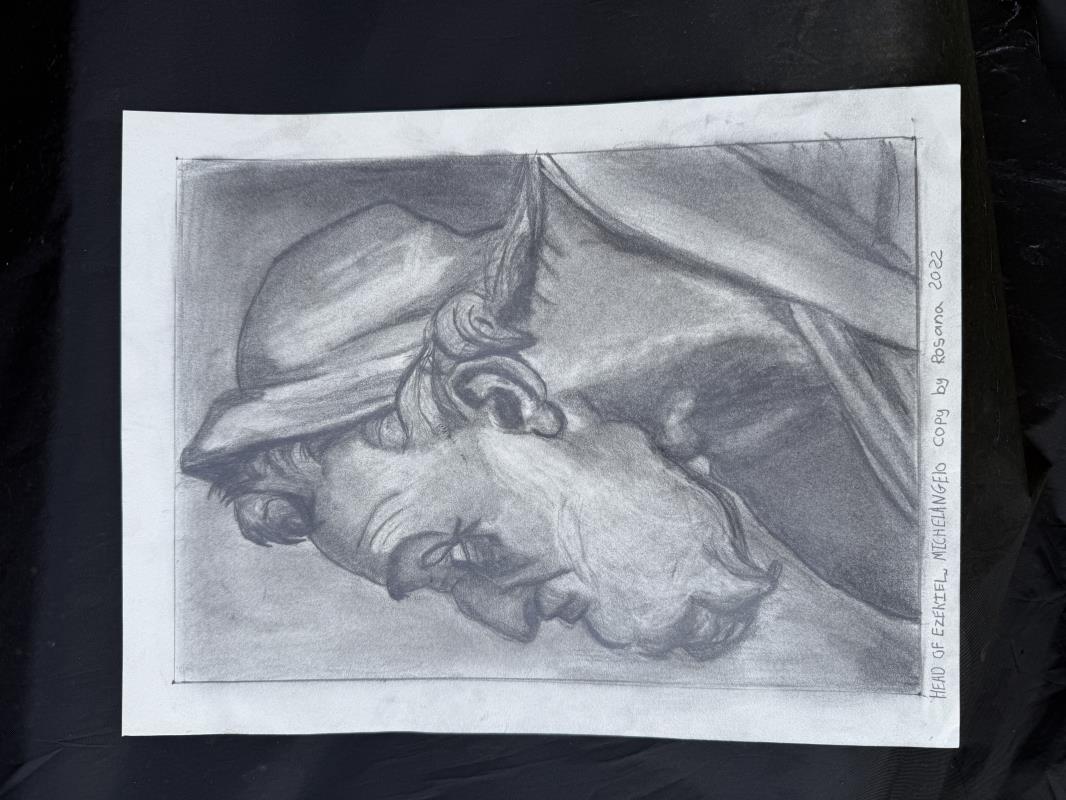 Head of the Prophet Ezekiel after Michelangelo Buonarroti Copy by Rosana 2022